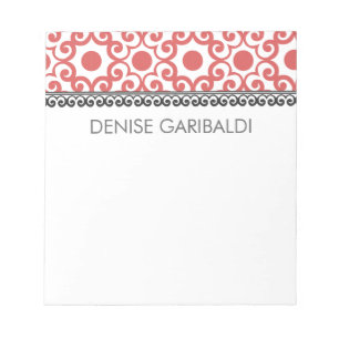 Elegant Modern Arabesque Personalised Notepad