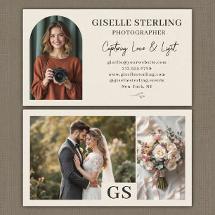 Elegant Modern Arch Minimalist Photography Business Card