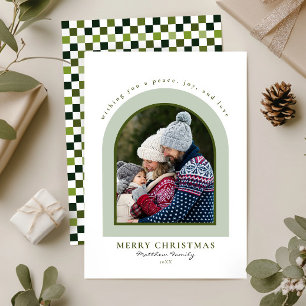 Elegant Modern Arch Photo Christmas Holiday Card