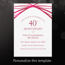 Elegant Modern Arch Ruby 40th Anniversary Party