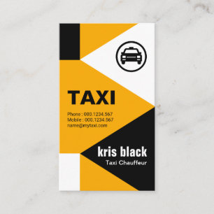 Elegant Modern Arrowhead Triangles Taxi Service Business Card