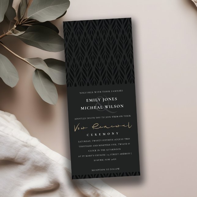 ELEGANT MODERN ART DECO BLACK GOLD VOW RENEWAL INVITATION (Creator Uploaded)