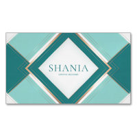 Elegant Modern Art Deco Geometric Teal Gold