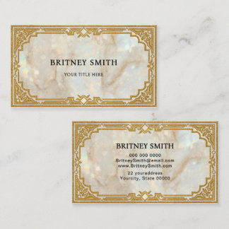 Elegant Modern Art deco opal beige agate Business Card