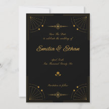 Elegant Modern Art Deco Save the Date