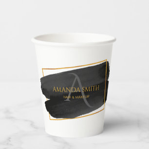 Elegant Modern  Artistic Black and Gold   Paper Cups