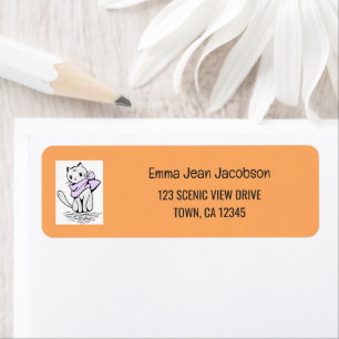 Elegant Modern Artsy Cat Mom Return Address  Label