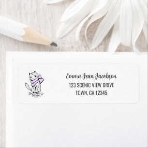 Elegant Modern Artsy Cat Mum Return Address  Return Address Label