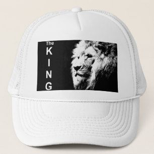 Elegant Modern B&W Pop Art Lion Head Template Trucker Hat