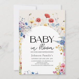 Elegant modern Baby In Bloom Shower spring Invit Invitation