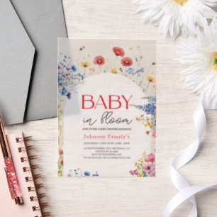 Elegant modern Baby In Bloom Shower spring Invit Vellum Invitations