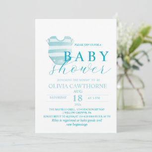 Elegant Modern Baby Shower Boy Invitation