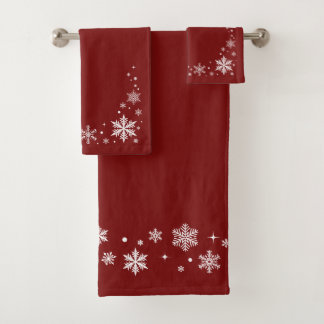 Elegant modern Bathroom Towel Set, snowflakes