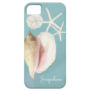 Elegant Modern Beach Conch Shell Starfish Art iPhone 5 Case