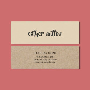 Elegant Modern Beige Kraft Paper Consultant Mini Business Card