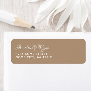 Elegant Modern Beige Typography Return Address Label