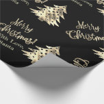 Elegant Modern Black and Gold Christmas Tree Chic Wrapping Paper<br><div class="desc">Elegant Modern Black and Faux Gold Gift Wrapping Paper with Christmas Tree Pattern and Text Merry Christmas,  you can change or delete the custom text "With Love,  Santa"</div>