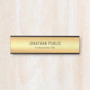 Elegant Modern Black And Gold Glamour Template Door Sign