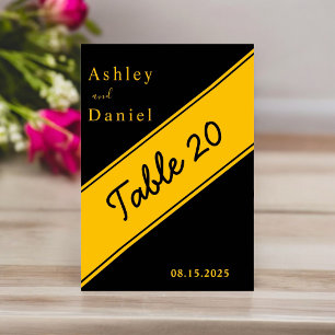 Elegant Modern Black And Gold Luxury Chic Wedding Table Number