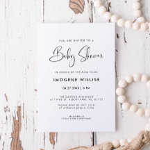 Elegant & Modern Black and White Baby shower