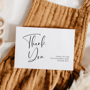 Elegant & Modern Black and White Baby Shower Thank You Card