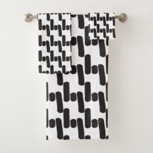 Elegant modern black and white bath towels