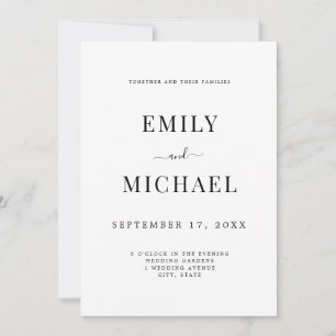 Elegant Modern Black and White Classy Wedding Invitation