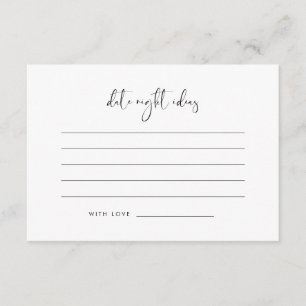 Elegant & Modern Black and White Date night ideas  Enclosure Card