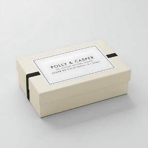  Elegant modern black and white return address lab Label
