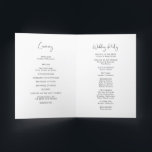 Elegant & modern black and white wedding folded program<br><div class="desc">A modern typography and a classic black and white theme for your wedding stationery: choose this simple and elegant wedding suite. Fully customisable: you can change the background as well as the text colour as you like.</div>