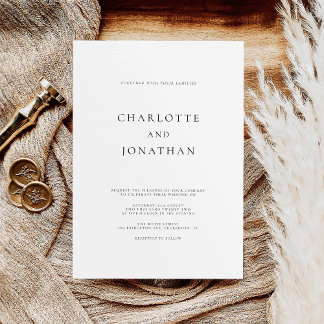Elegant Modern Black and White Wedding Invitation