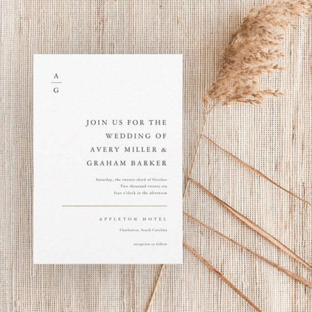 Elegant Modern Black and White Wedding Invitation (Creator Uploaded)