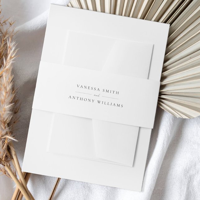Elegant Modern Black and White Wedding Invitation Belly Band (Creator Uploaded)