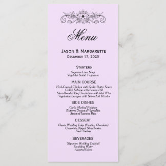 Elegant Modern Black and White Wedding Menu
