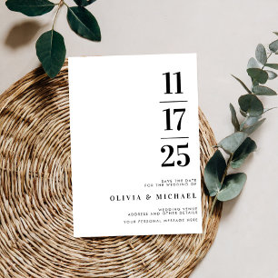 Elegant Modern Black and White Wedding Save The Date