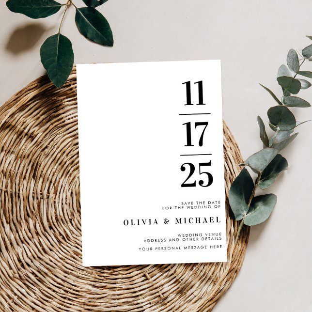 Elegant Modern Black and White Wedding Save The Date (Creator Uploaded)