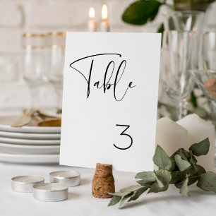 Elegant & modern Black and white wedding Table Number