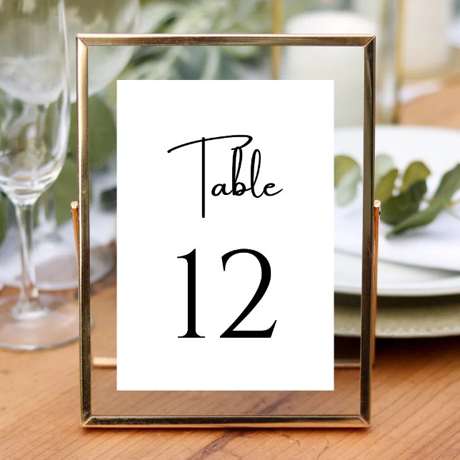 Elegant & Modern Black and White Wedding Table Number (Creator Uploaded)