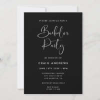 Elegant & Modern Black Bachelor Party