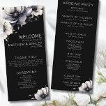 Elegant Modern Black Floral Wedding Program<br><div class="desc">Cute and simple modern black and white flower wedding design. A classic but whimsical look with black, grey and cream coloured flowers with light grey fonts and modern lettering. Edit all of the text to your own information. You can even change out the background colour to anything you want! I...</div>