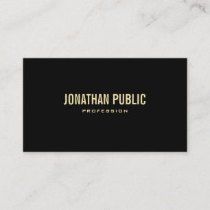 Elegant Modern Black Gold Text Elite Plain Luxury Business Card