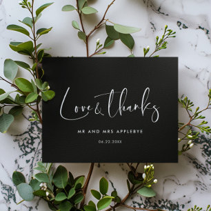 Elegant & modern Black Love & thanks card