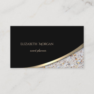 Elegant  Modern Black, Marble Business Card