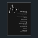 Elegant & modern black wedding menu<br><div class="desc">A modern typography and a classic black theme for your wedding stationery: choose this simple and elegant wedding suite. Fully customisable: you can change the background as well as the text colour as you like.</div>