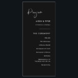 Elegant & Modern Black wedding program<br><div class="desc">A modern typography and a classic black theme for your wedding stationery: choose this simple and elegant wedding suite. Fully customisable: you can change the background as well as the text colour as you like.</div>