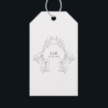 Elegant Modern Black/White Floral Wreath Gift Tags<br><div class="desc">Elegant modern black and white gift tag design accented with a hand-drawn botanical floral wreath ideal for any special occasion,  including weddings,  bridal parties,  anniversaries,  and more. Easily customise with your personal information including monogram and initials on the back of the card.</div>