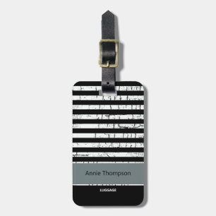 elegant modern black&white luggage identifier tag