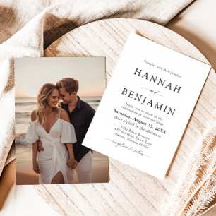 Elegant Modern Black & White Minimalist Wedding Invitation