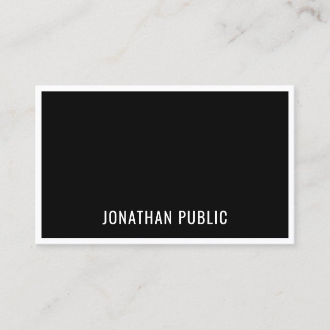 Elegant Modern Black White Minimalistic Template Business Card (Front)