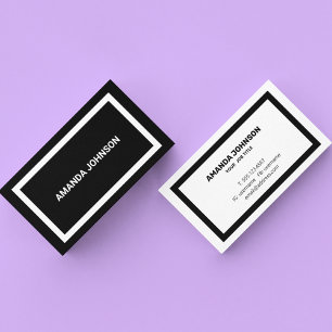 Elegant Modern Black & White Professional Business Card